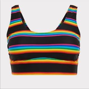 NWOT Torrid Rainbow Striped swim suit